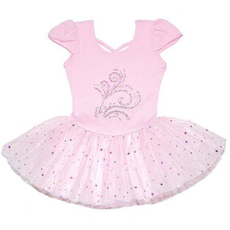 Wenchoice Pink Rhinestone Flower & Stars Skirted Leotard - Toddler & Girls M(3-4Y) | Walmart (US)