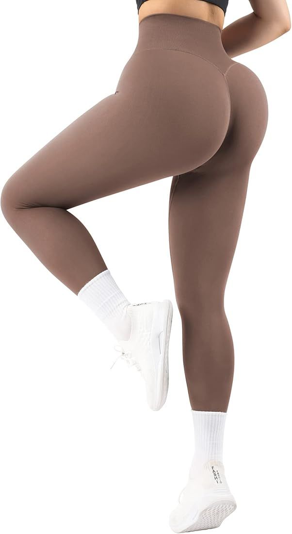 Amazon.com: MOSHENGQI Seamless Workout Leggings for Women Butt Lifting High Waisted Tummy Control... | Amazon (US)