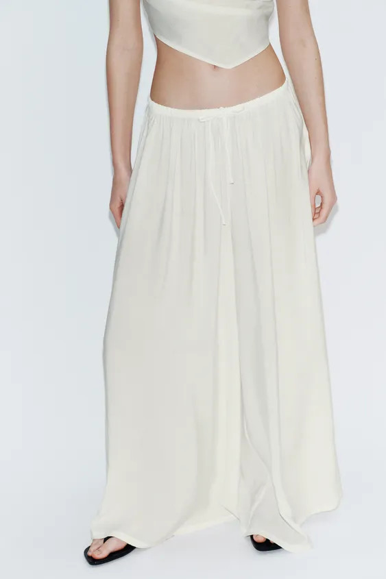 DRAWSTRING PALAZZO PANTS | Zara US