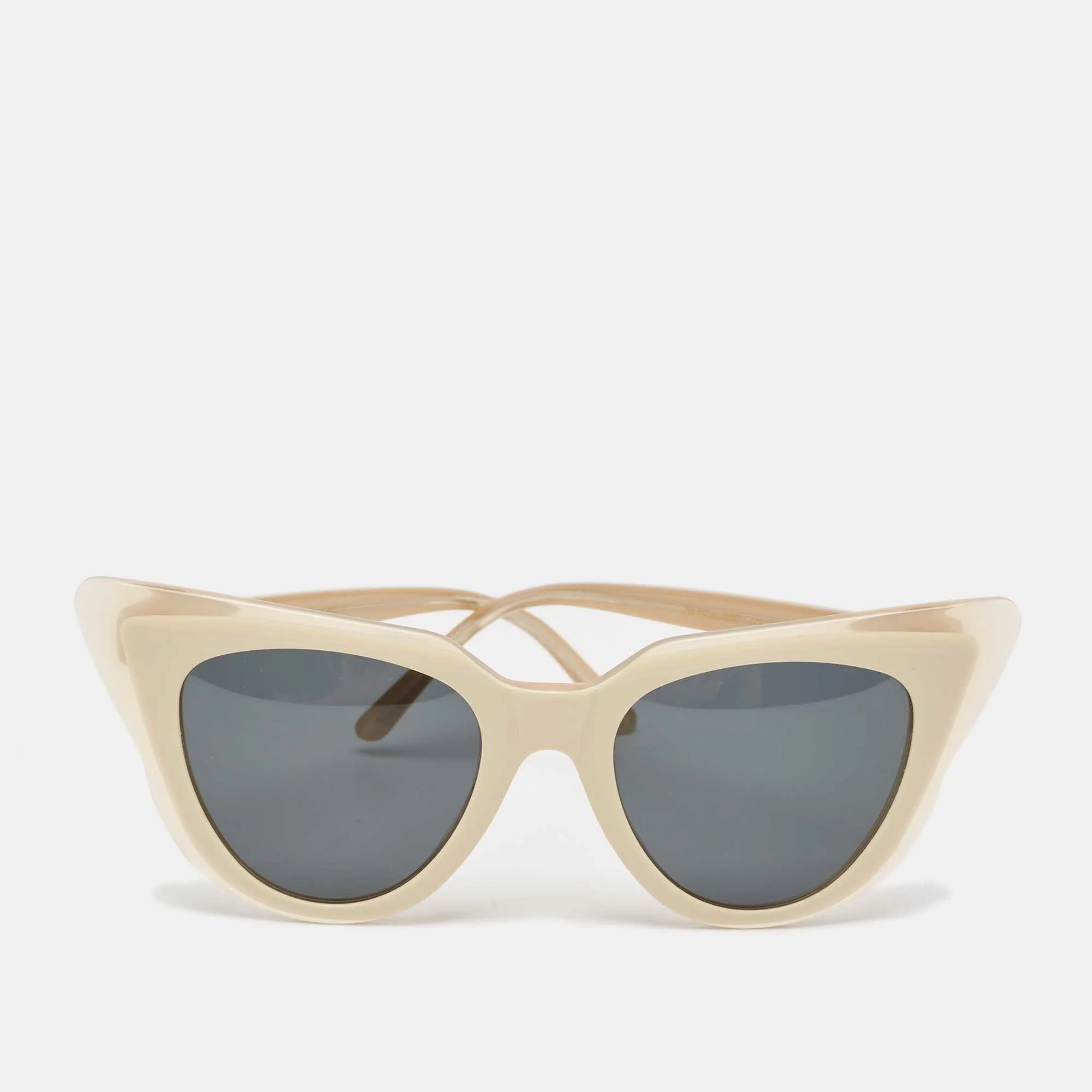 Illesteva Beige/black Emmanuelle Cat Eye Sunglasses | Shop Simon