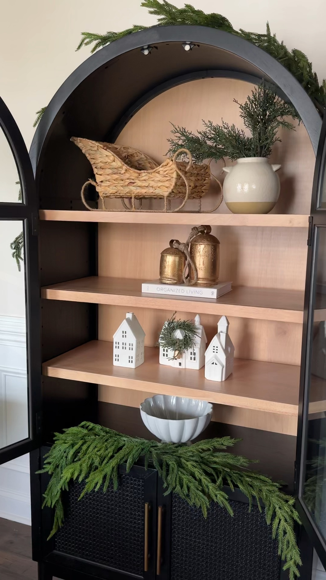 Arched cabinet Christmas styling . 




Home decor, Christmas decor, arched cabinet 

#LTKVideo #LTKSeasonal #LTKHoliday