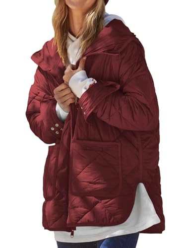 Dyexces Womens Quilted Puffer Jacket Hooded Long Sleeve Zip Up Winter Coat Lightweight Warm Jacke... | Amazon (US)