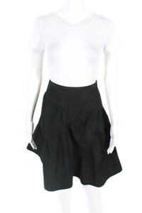 Miu Miu Womens Tiered Taffeta Drop Waist Mini Skirt Black Size IT38 | eBay US