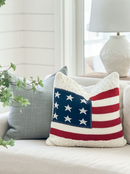 4TH OF JULY DECOR - In love with this American flag throw pillow cover - so perfect for the 4th of July! Also sharing my favorite linen pillow cover (color is Mineral Blue), linen sofa, white ceramic lamp and rope console table.
.
#ltkhome #ltkfindsunder100 #ltkseasonal #ltksalealert #ltkstyletip patriotic decor

#LTKSeasonal #LTKHome #LTKFindsUnder100