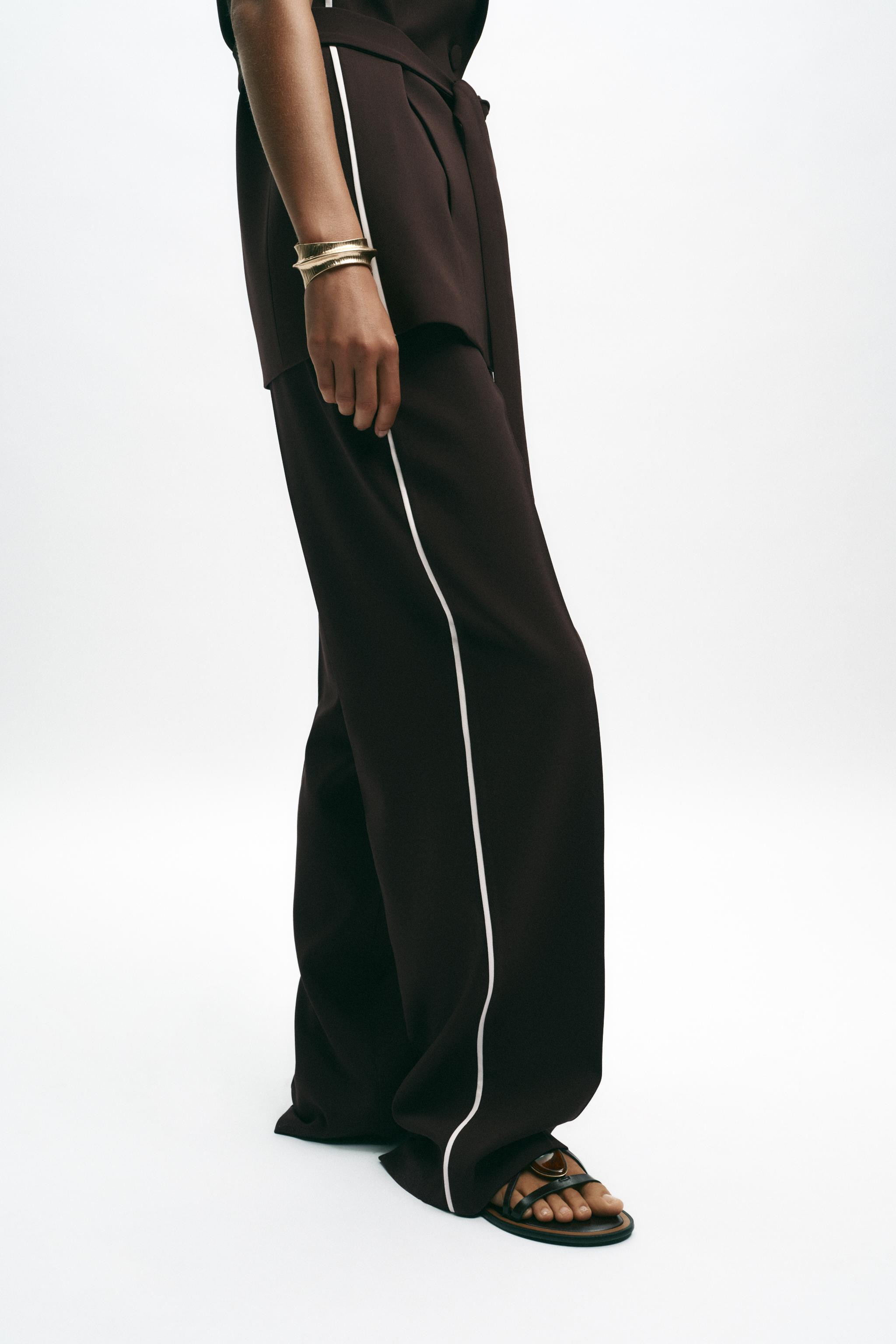 STRAIGHT-LEG TROUSERS WITH SIDE STRIPE | Zara UK