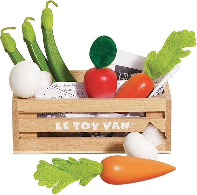 Le Toy Van - Wooden Honeybee Market Vegetables '5 a Day' Crate | Fun Role Play Supermarket Preten... | Amazon (US)