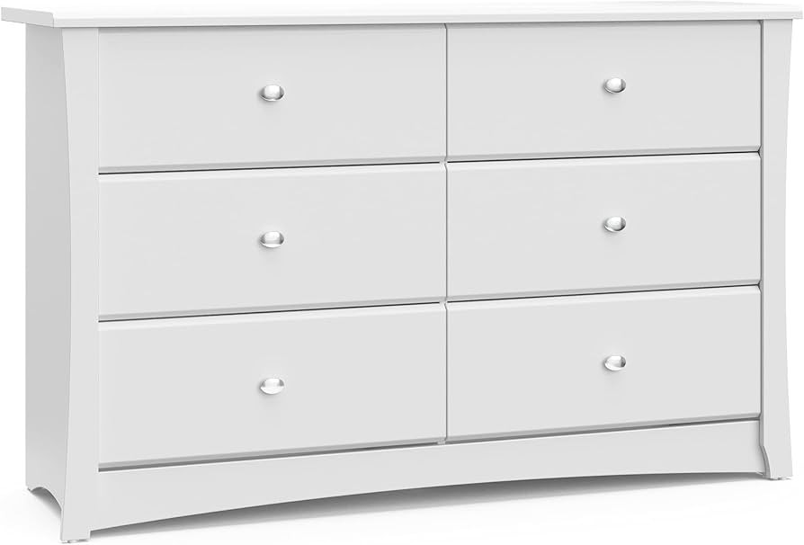 Storkcraft Crescent 6 Drawer Double Dresser (White) – GREENGUARD Gold Certified, Kids Dresser D... | Amazon (US)