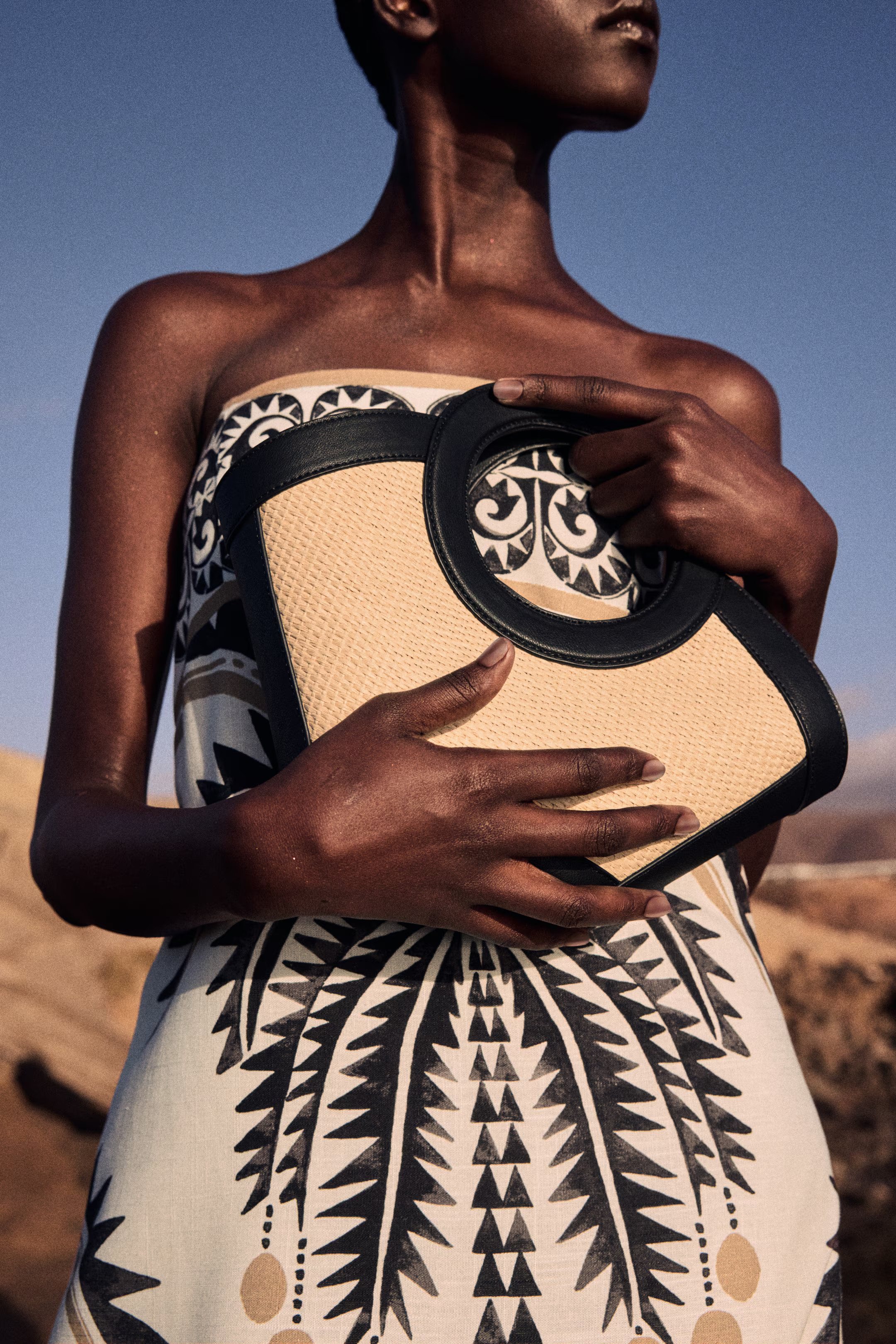 Coated-detail straw handbag | H&M (UK, MY, IN, SG, PH, TW, HK)