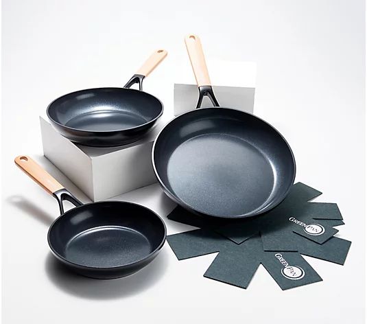 GreenPan Design Series 3-Piece Ceramic Nonstick Frypan Set | QVC
