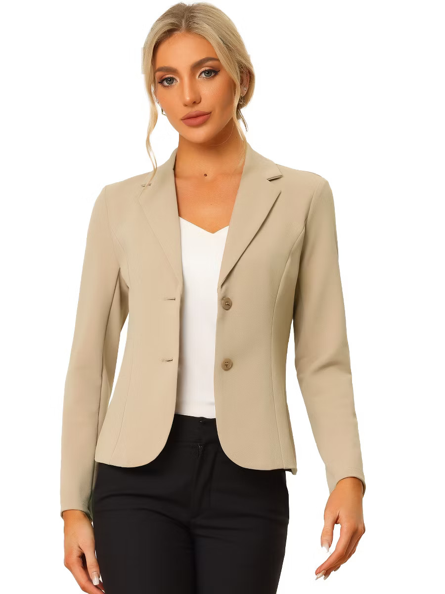 Allegra K Women's Work Office Lapel Collar Stretch Suit Blazer | Target