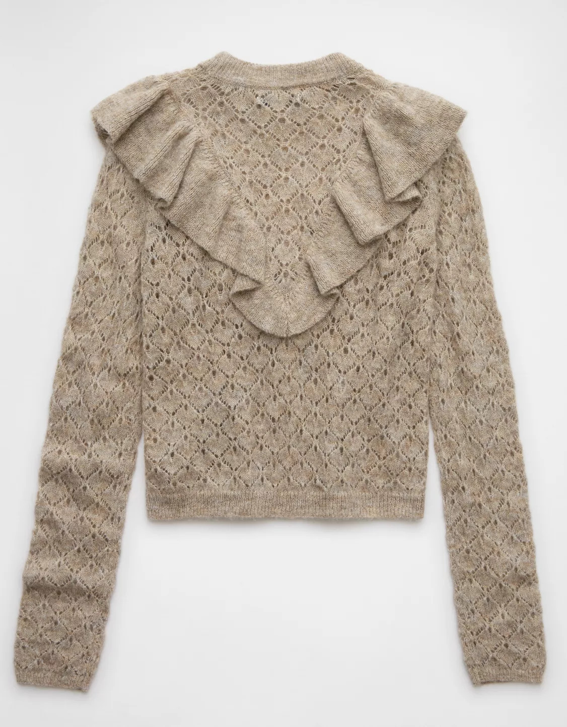 AE Wispy-Knit High Neck Ruffle Sweater | American Eagle Outfitters (US & CA)