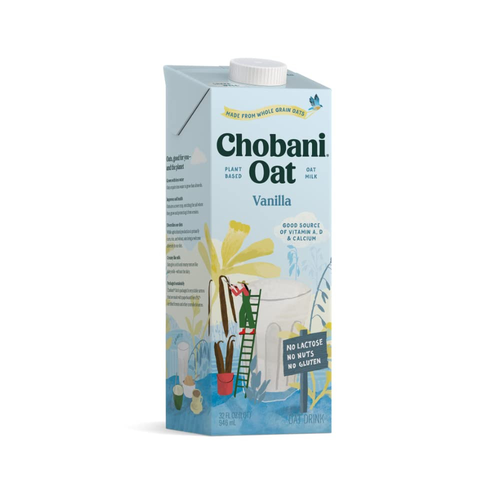 Amazon.com: Chobani Oat Drink, Vanilla Barista Edition, No Lactose, No Nuts, Gluten Free, 32 Ounc... | Amazon (US)