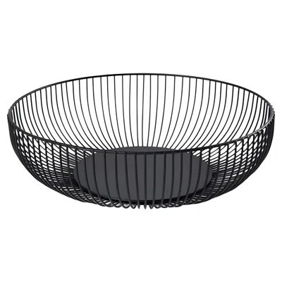 11-Inch Round Black Metal Wire Fruit Bowl - Countertop Storage Rack for Kitchen & Office, Ideal for Lemons, Bananas, Snacks | Wayfair North America
