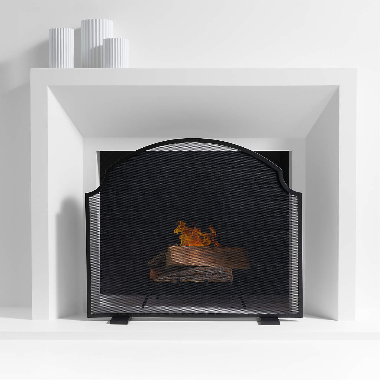 Emmy Brass Fireplace Screen + Reviews | Crate & Barrel | Crate & Barrel