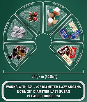 JEISSLIA Lazy Susan Cabinet Organizer Bins for 26"/ 28"/ 32" Diameter Corner Lazy Susan, Plastic ... | Amazon (US)