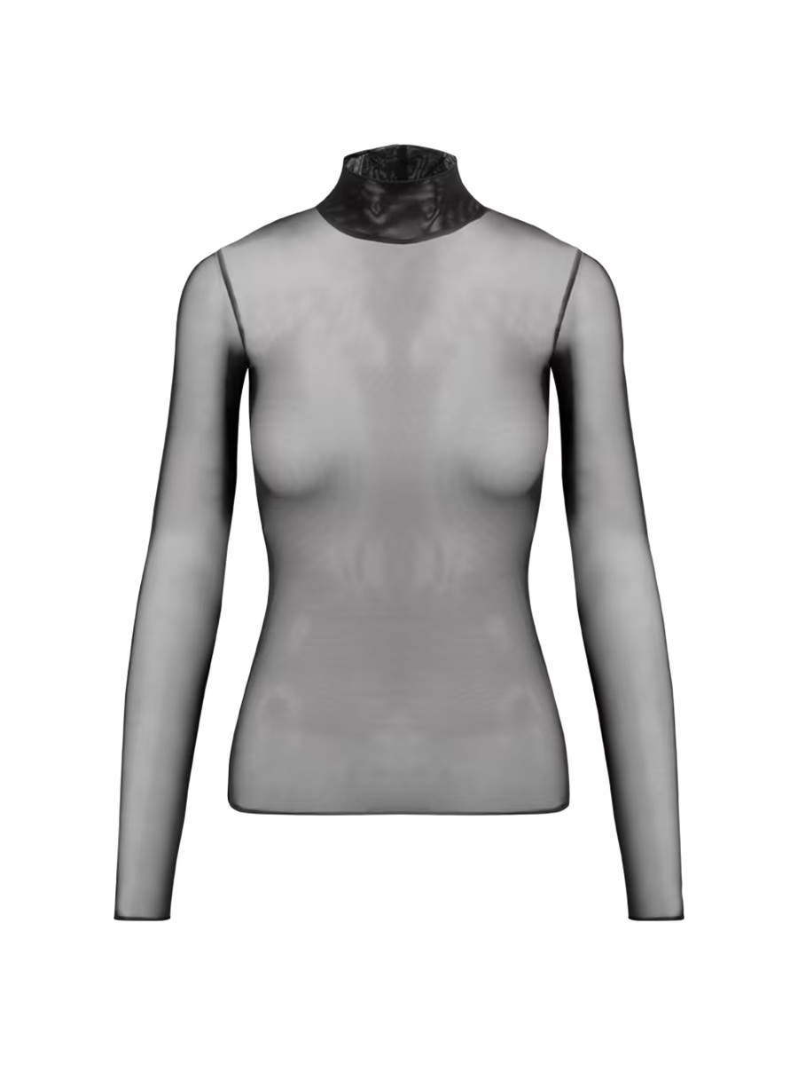 Chic Mesh Fitted Turtleneck | Saks Fifth Avenue