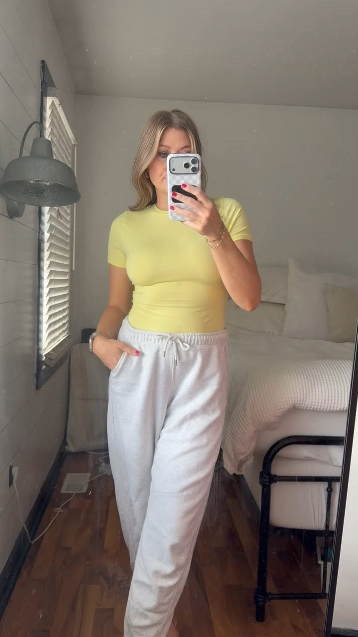 This yellow fitted tee and joggers combo is such an easy everyday outfit! It’s comfortable but still looks put together, perfect for lounging, errands, or travel days.

yellow fitted t shirt, jogger outfit women, casual comfy outfit, everyday loungewear style, travel day outfit, relaxed casual look, athleisure outfit idea, comfy everyday style, effortless casual outfit, spring casual outfit, SavannahK

#LTKActive #LTKmomlife #LTKTravel