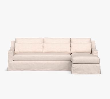 York Slope Arm Deep Seat Slipcovered Sofa Chaise Sectional | Pottery Barn (US)