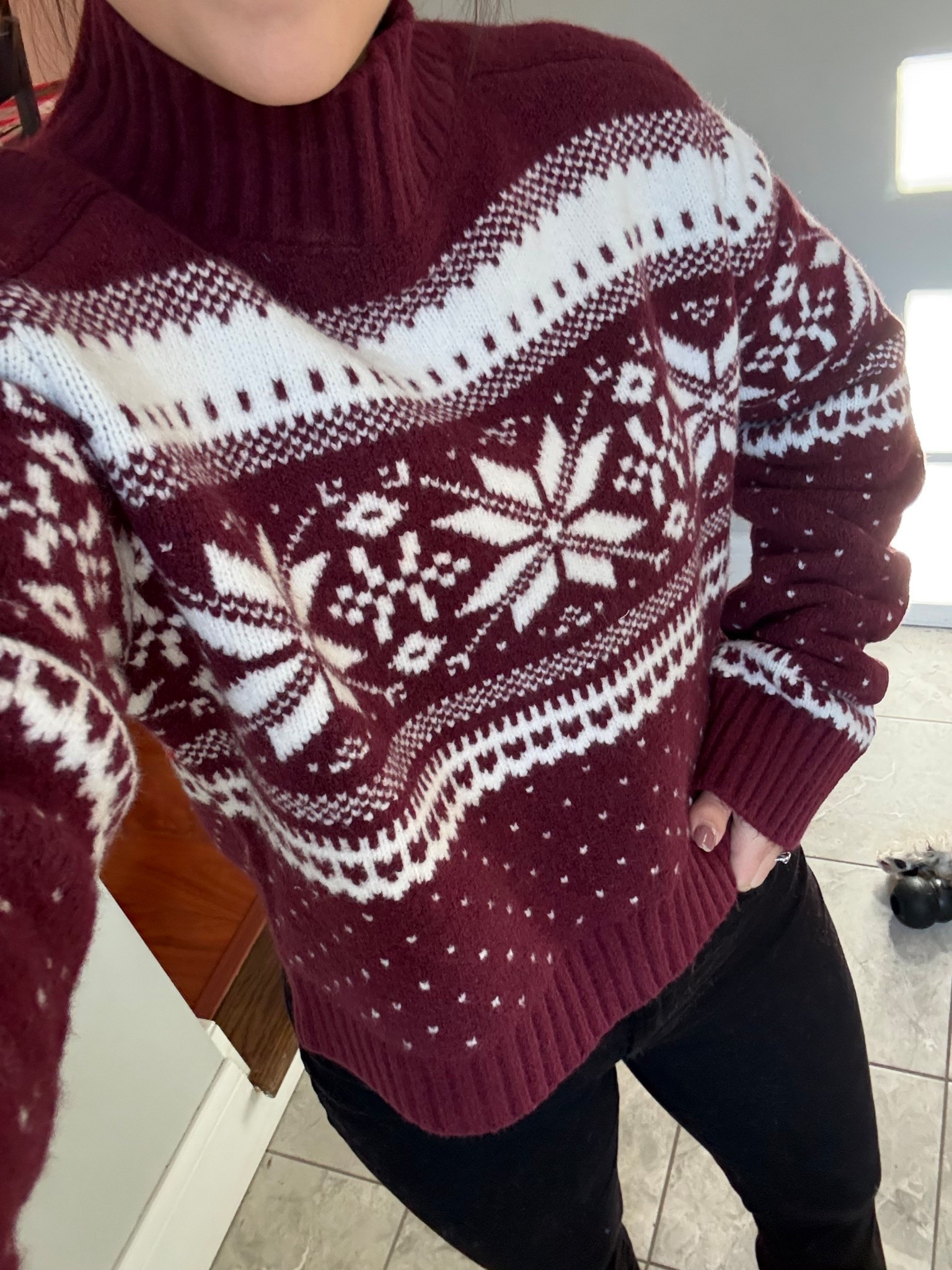 Size xs Fairisle sweater 

Winter sweaters, mock neck, winter outfits, casual outfits, mom outfits, burgundy, petite 

#LTKootd #LTKPetite #LTKSeasonal