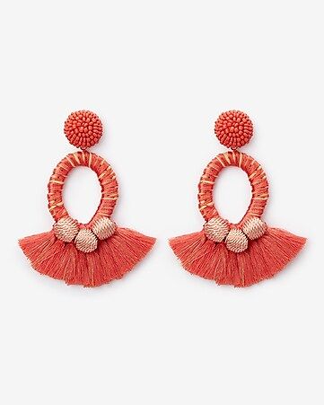 wrapped tassel statement earrings | Express