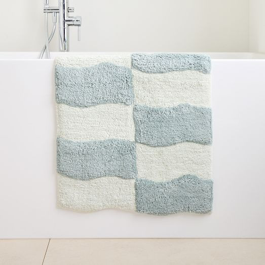 Wavy Blocks Bath Mat | West Elm (US)