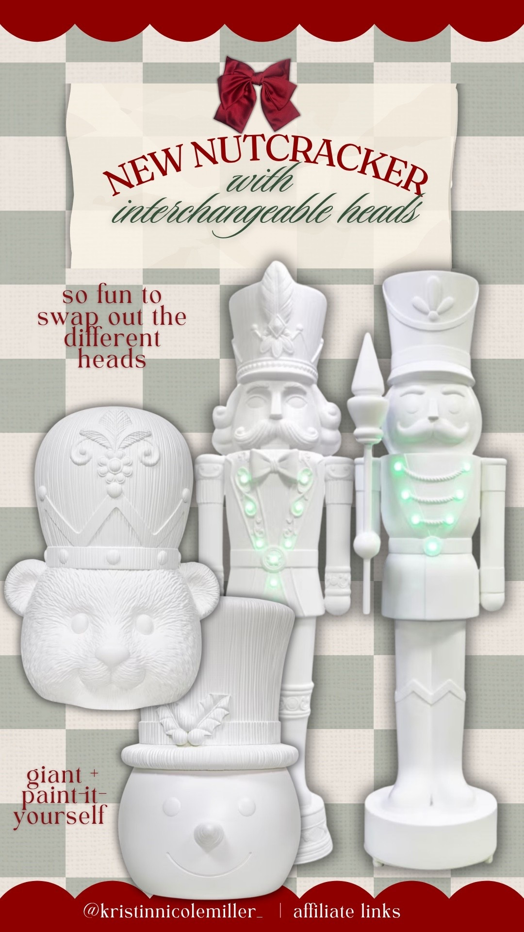 NEW @ Walmart!! Giant nutcracker + interchangeable heads. Paint them yourself for a custom look 🎨  🎄 

Seasonal Christmas decorations decor new just dropped diy do it yourself fun girls night idea craft

#LTKmomlife #LTKHome #LTKSeasonal