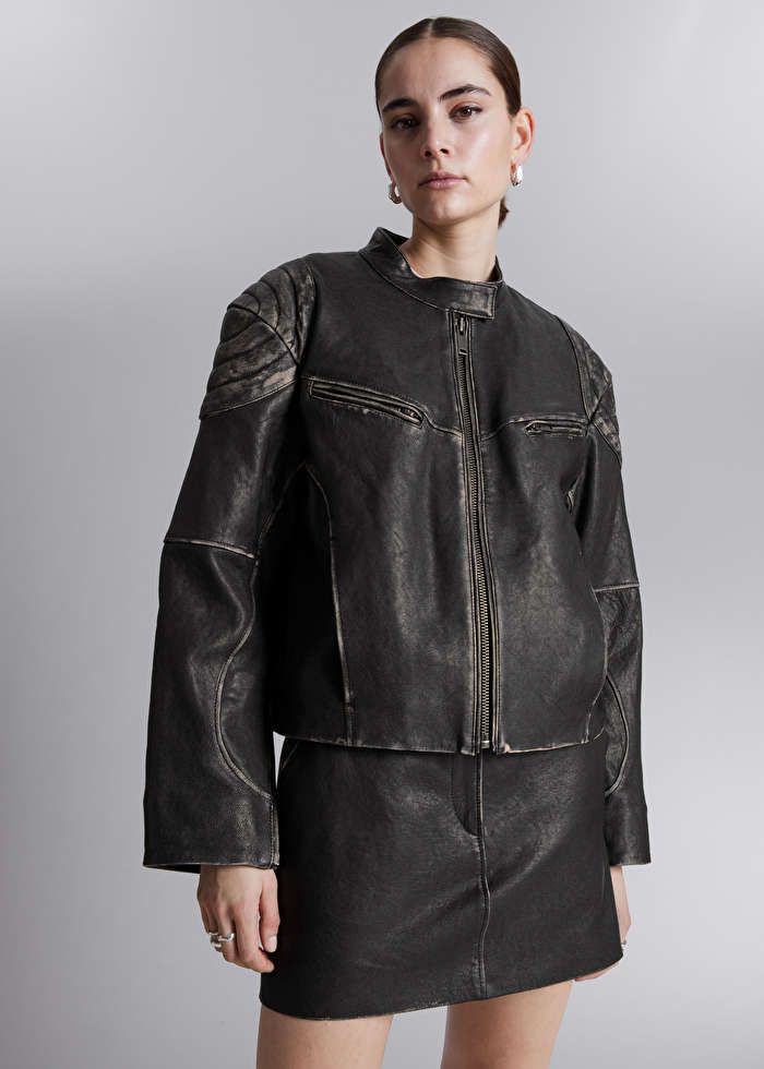 Topstitched Leather Jacket | & Other Stories (EU + UK)