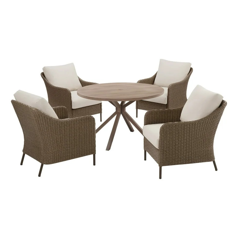 Mainstays Chelsea 5-Piece Outdoor Dining Set with Stationary Chairs | Walmart (US)