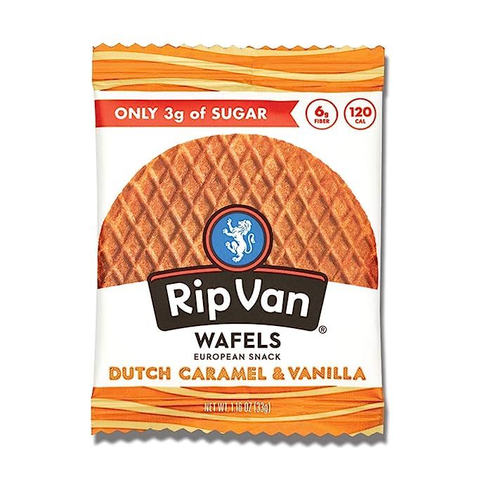 Rip Van Wafels Dutch Caramel & Vanilla Stroopwafels - Healthy Snacks - Non GMO Snack - Keto Frien... | Amazon (US)