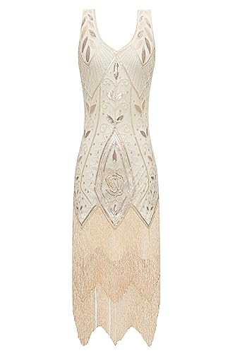 Metme Women's 1920s Vintage Flapper Fringe Beaded Great Gatsby Party Dress | Amazon (US)