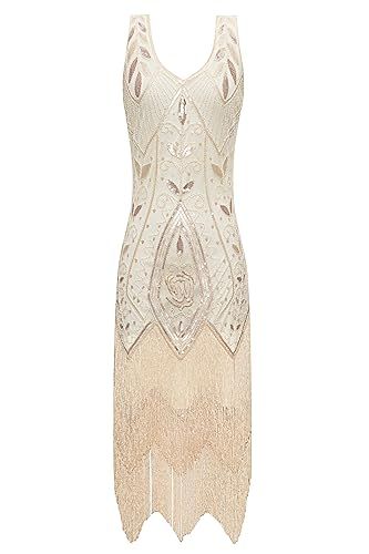 Metme Women's 1920s Vintage Flapper Fringe Beaded Great Gatsby Party Dress | Amazon (US)