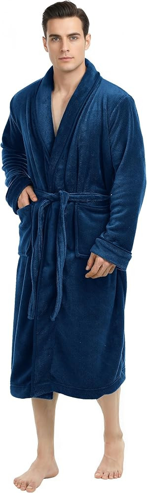 NY Threads Mens Robe, Luxury Plush Fleece Mens Bathrobe, Spa Bath Robe for Men | Amazon (US)