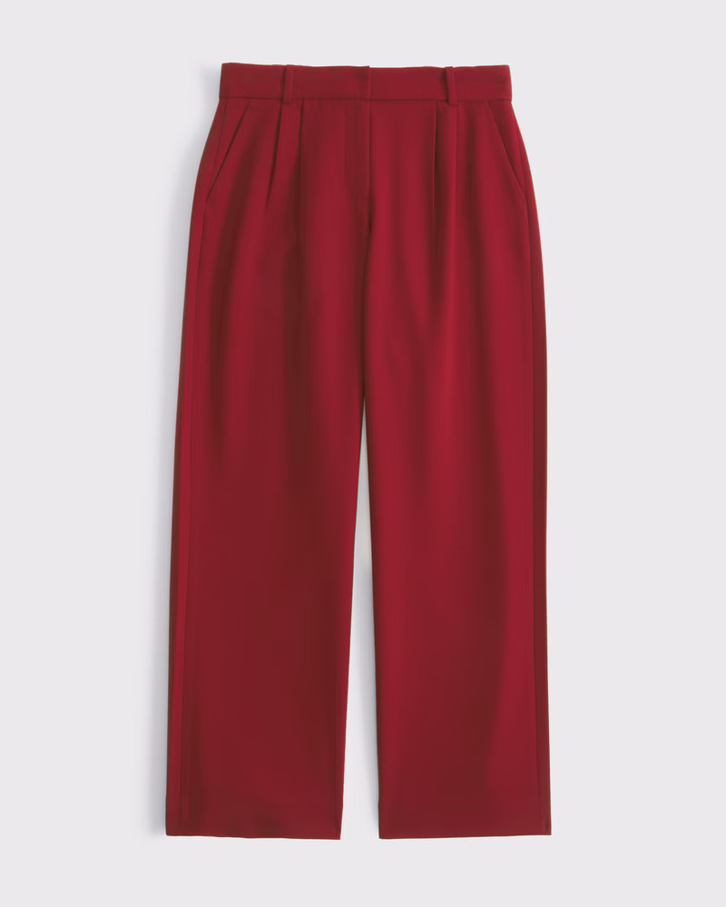 Women's Curve Love A&F Sloane Low Rise Tailored Wide Leg Pant | Women's Bottoms | Abercrombie.com | Abercrombie & Fitch (US)