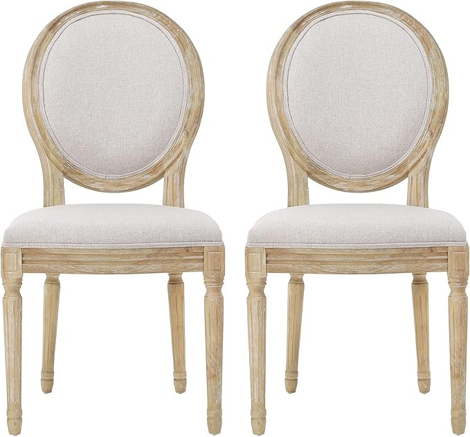 Christopher Knight Home Phinnaeus Beige Fabric Dining Chair (Set of 2), 2-Pcs Set | Amazon (US)