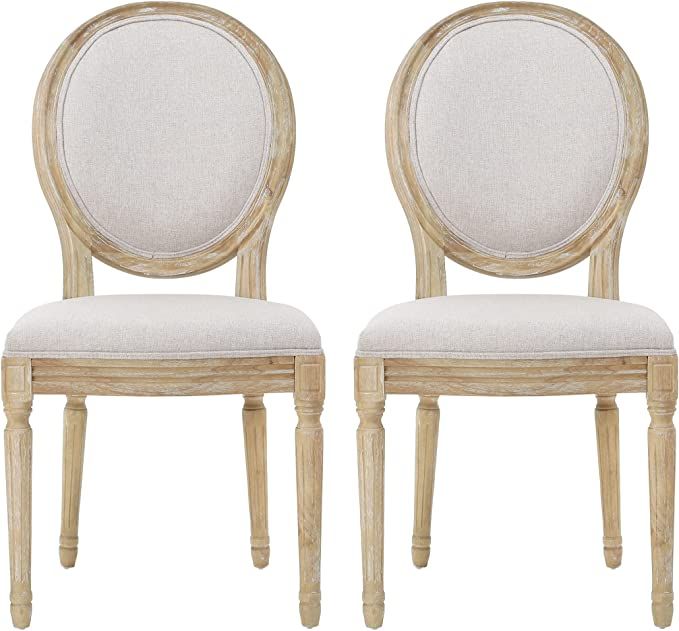 Christopher Knight Home Phinnaeus Beige Fabric Dining Chair (Set of 2), 2-Pcs Set | Amazon (US)