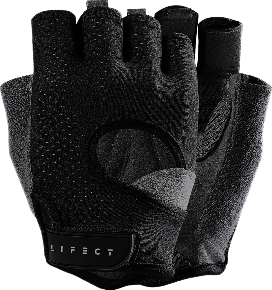 LIFECT Freedom Workout Gloves, Knuckle Weight Lifting Shorty Fingerless Gloves with Curved Open B... | Amazon (US)