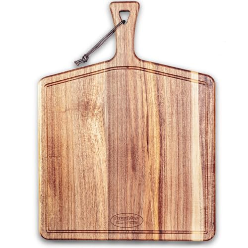 Acacia Wood Cutting Board-Square 17x13”.wood cutting board with handle-charcuterie boards-Serving Board-Pizza Board-Cheese Board.decorative cutting boards for kitchen-Multipurpose & Durable | Amazon (US)