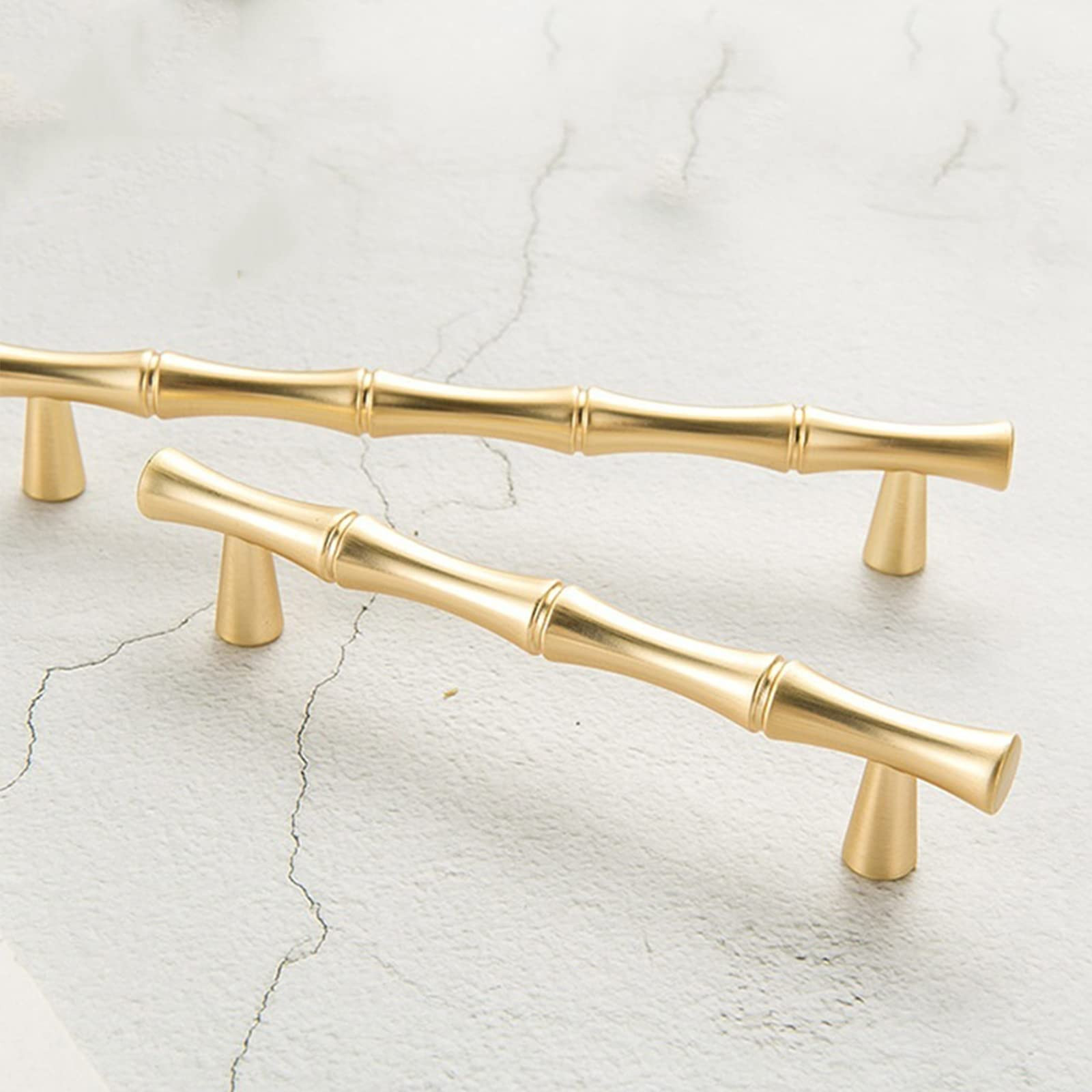 Bilindasly 3-3/4"(96mm) Bamboo Shape Cabinet Pulls Gold Dresser Pulls Kitchen Pulls Zinc Alloy Pu... | Amazon (US)
