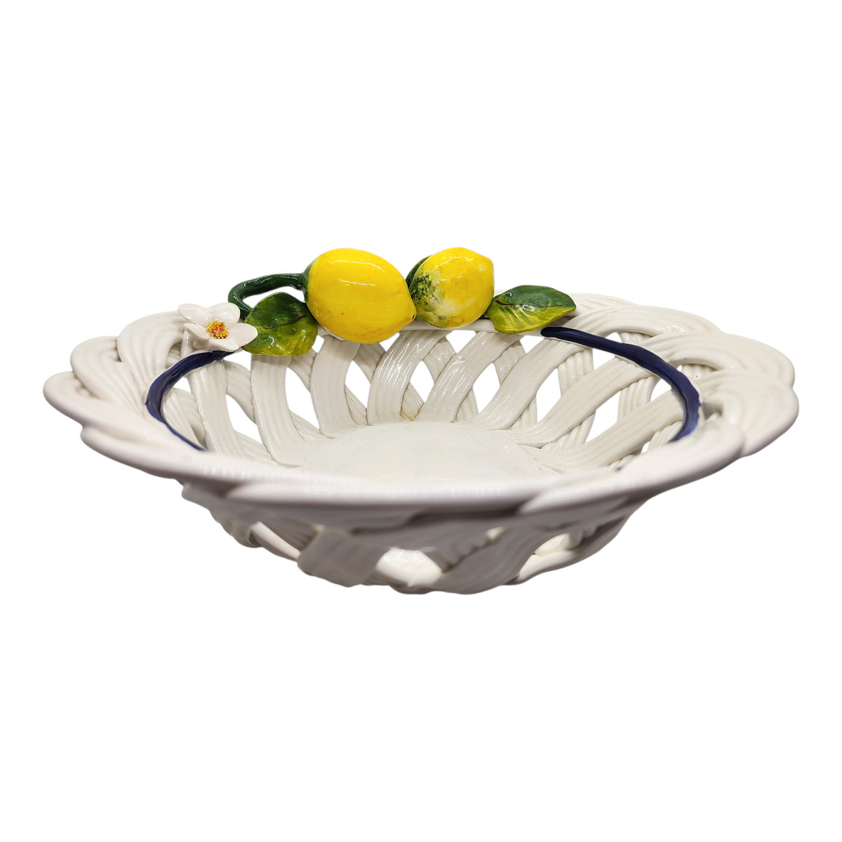 Italy White Ceramic Basket Bowls 3D Lemons Ceramiche D'Arte Tromp L'Oeil Woven | eBay | eBay US