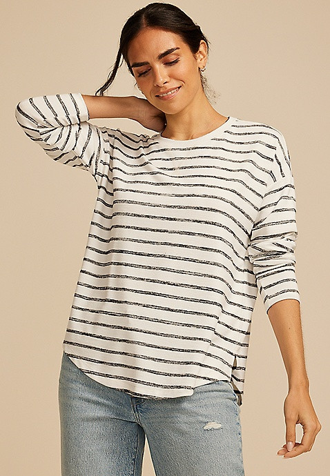 24/7 Clara Long Sleeve Terry Tee | Maurices