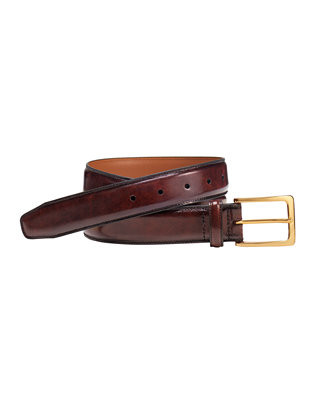 Johnston & Murphy Smooth Basic Leather Belt - Macy's | Macy's