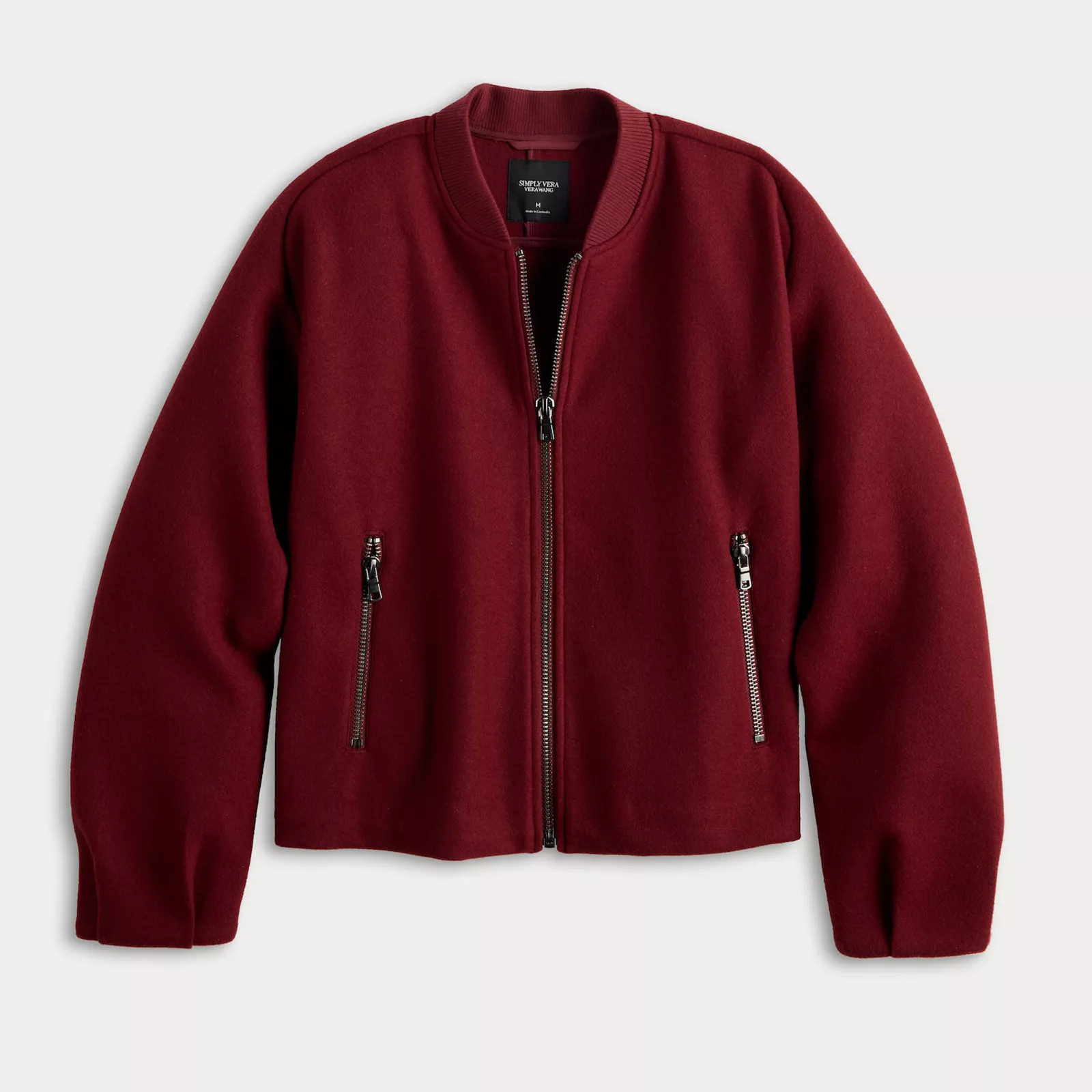 Women's Simply Vera Vera Wang Structured Knit Bomber Jacket | Kohl's