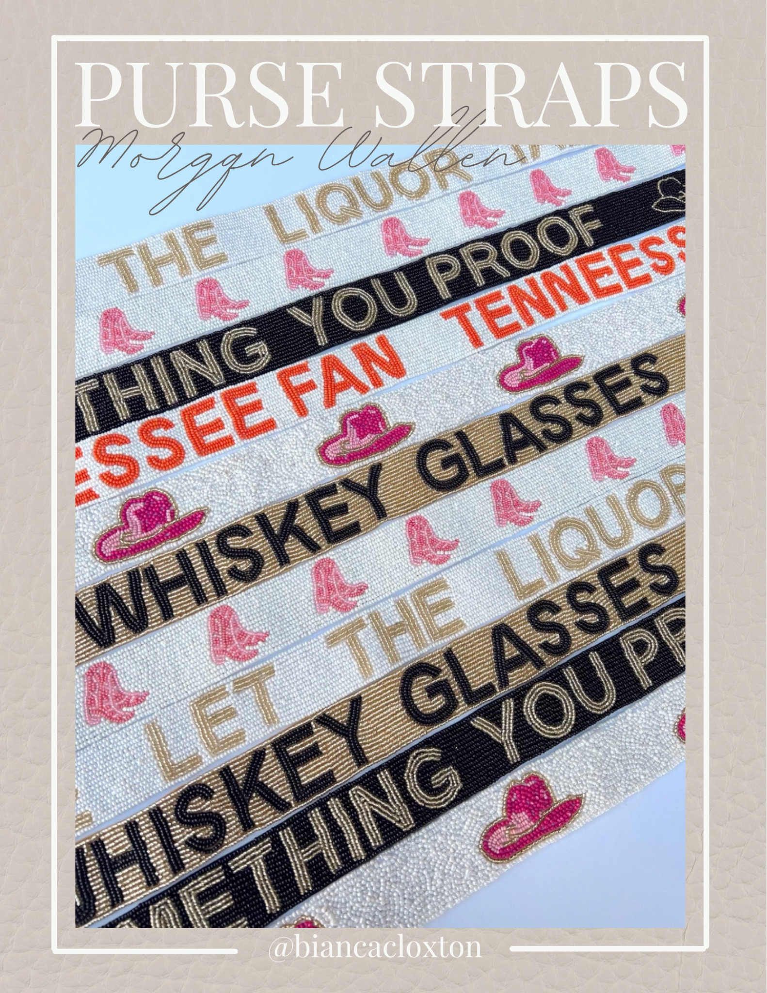 Going to see Morgan Wallen? Grab one of these super cute beaded purse straps to go with your clear concert bag!! 

Country concert, concert purse, beaded strap, interchangeable purse strap, cowgirl, whiskey glasses, Tennessee fan, you proof, boots 

#LTKstyletip #LTKitbag #LTKFind