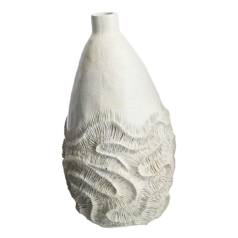 White Coral Bottle Vase, 14" | At Home