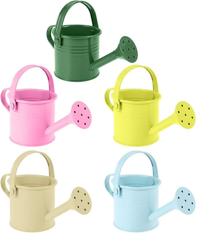 Hemoton Metal Watering Can, 5pcs Simple Kids Watering Can, Children Garden Watering Bucket Iron W... | Amazon (US)