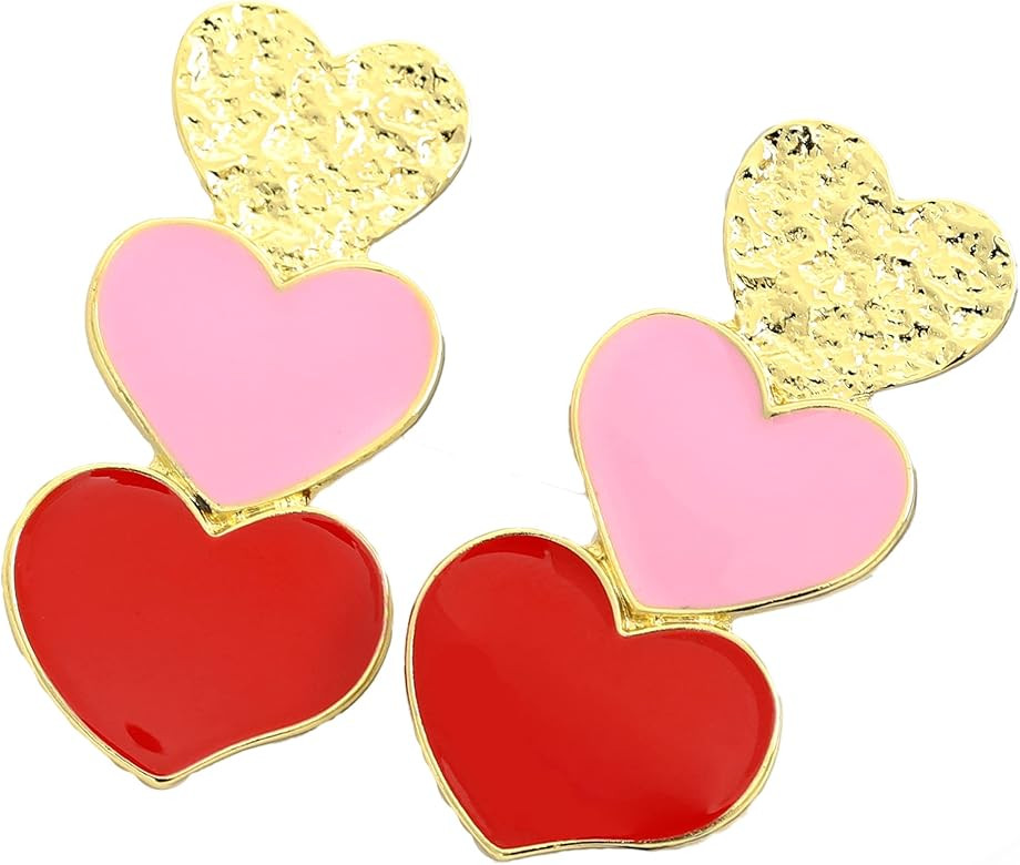 Valentines Day Earrings - Wife Valentines Day Gifts - Fashionable Statement Earrings for Women & Gir | Amazon (US)