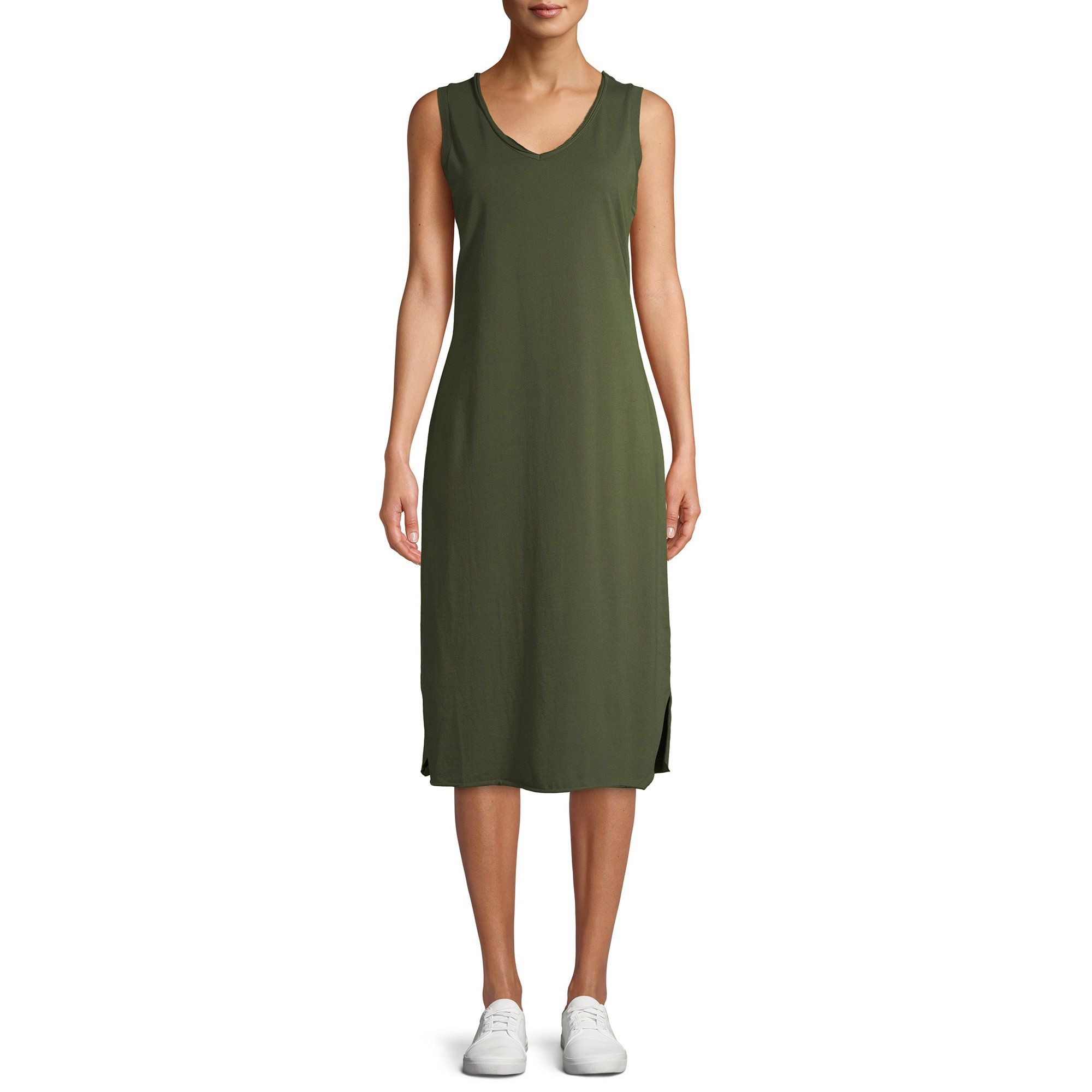 Time and Tru Women's Knit Midi Dress | Walmart (US)