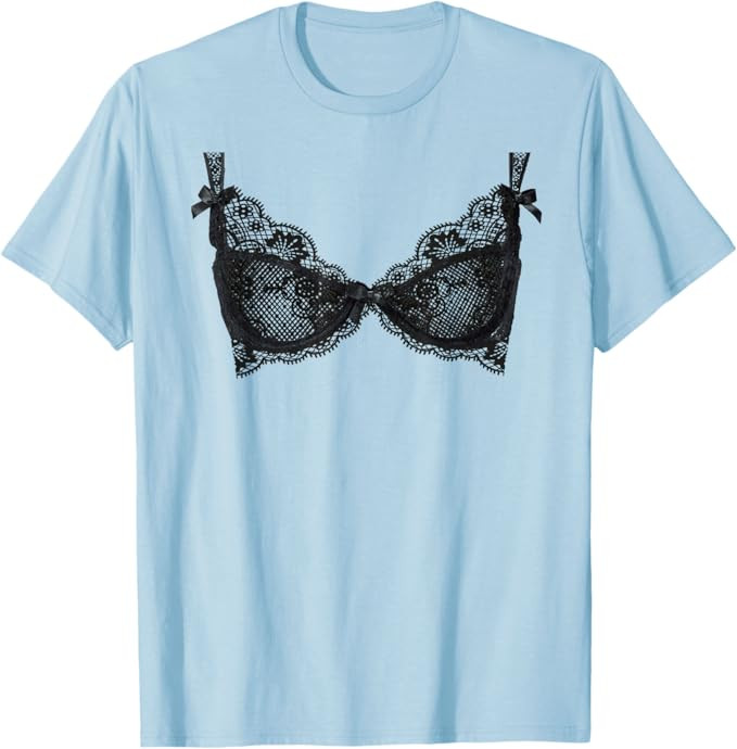 Lingerie Graphic Corset Bustier Bra Trendy Cute Sexy Fun T-Shirt | Amazon (US)