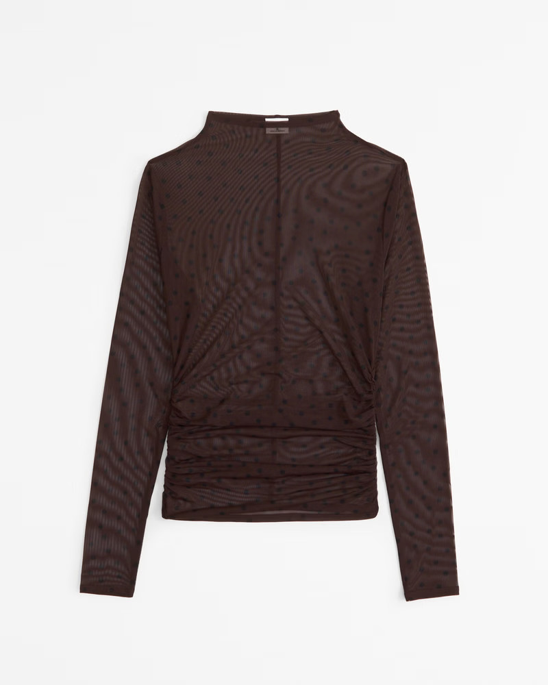 Women's The A&F Paloma Long-Sleeve Mesh Top | Women's Tops | Abercrombie.com | Abercrombie & Fitch (US)
