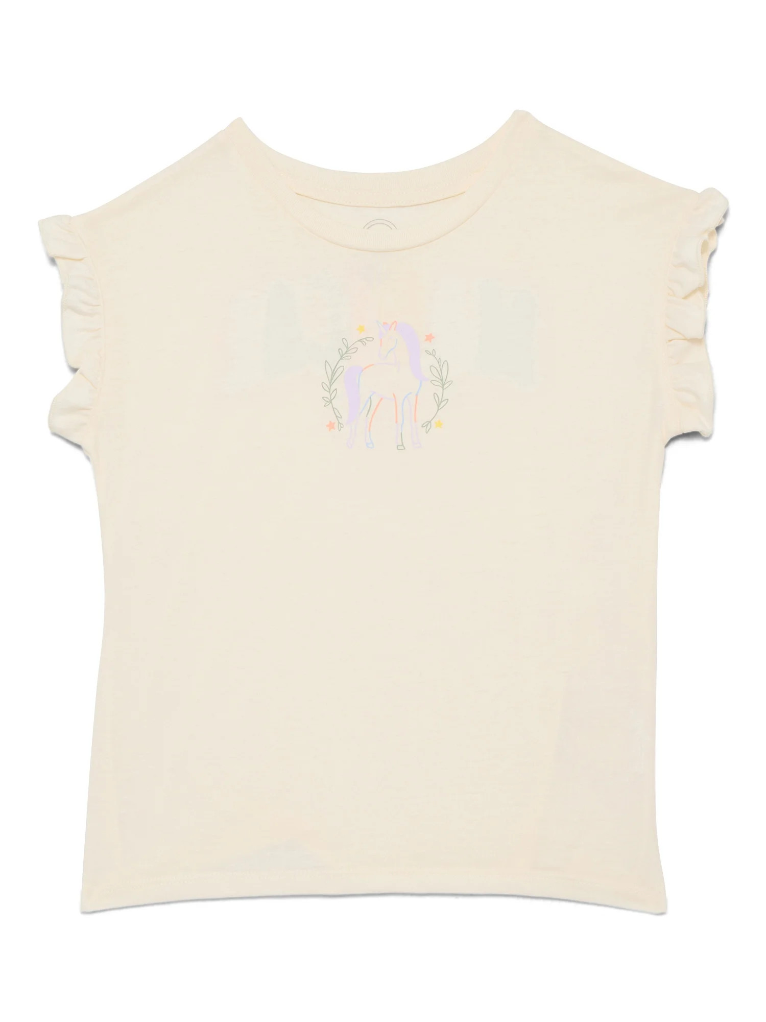 Wonder Nation Girls Ruffle Dolman Tee, Sizes 4-10 | Walmart (US)